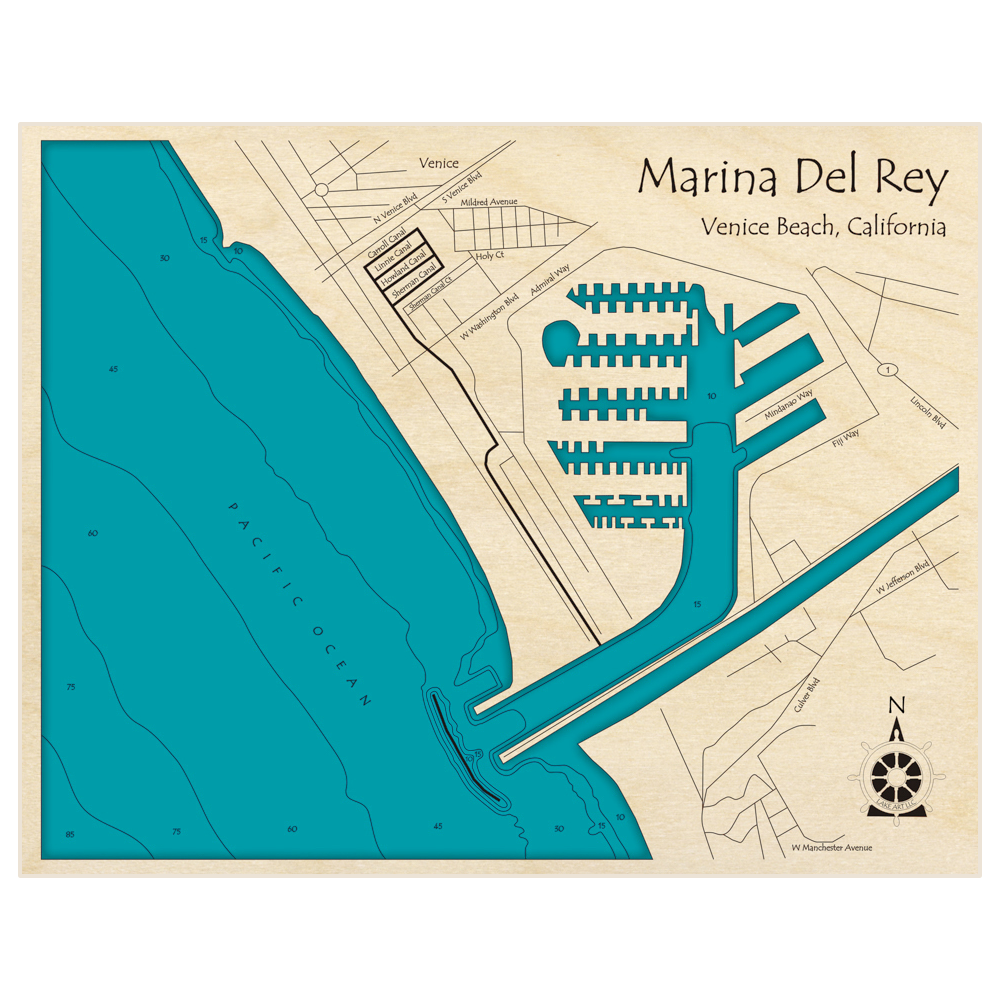 marina-del-rey-3d-custom-wood-map-lake-art-llc