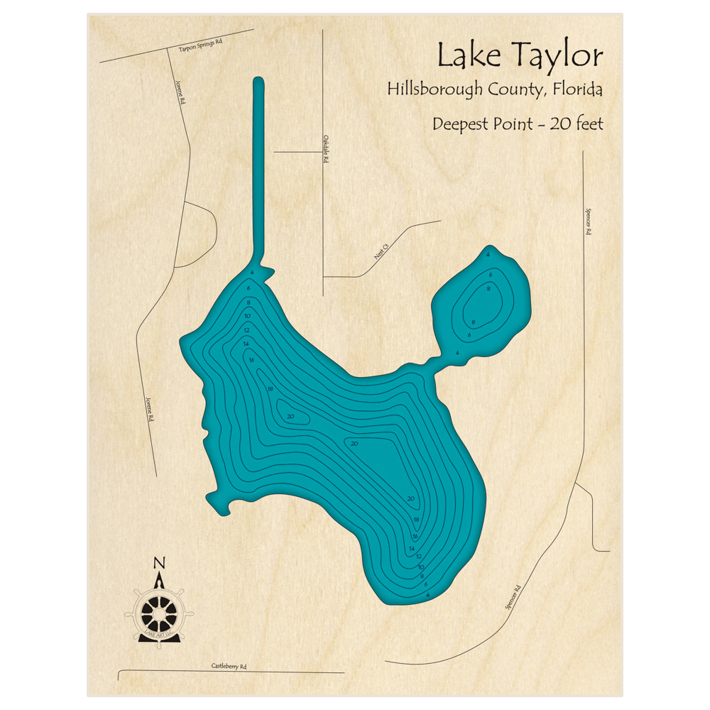 Lake Taylor 3d Custom Wood Map – Lake Art Llc