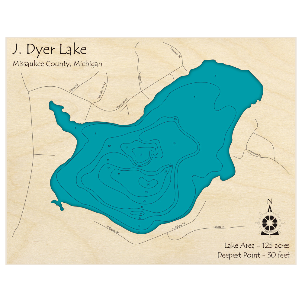 J Dyer Lake 3d Custom Wood Map Lake Art Llc