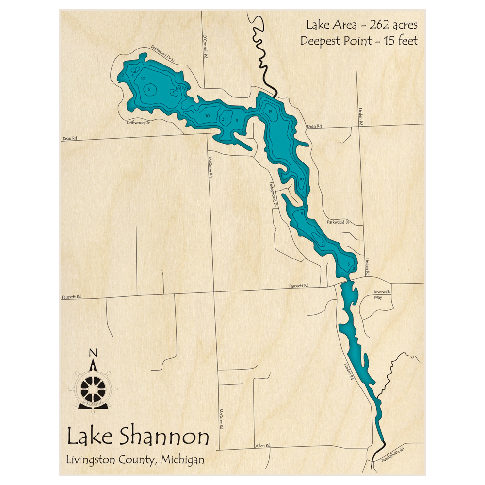 Lake Shannon 3d Custom Wood Map Lake Art Llc 2990