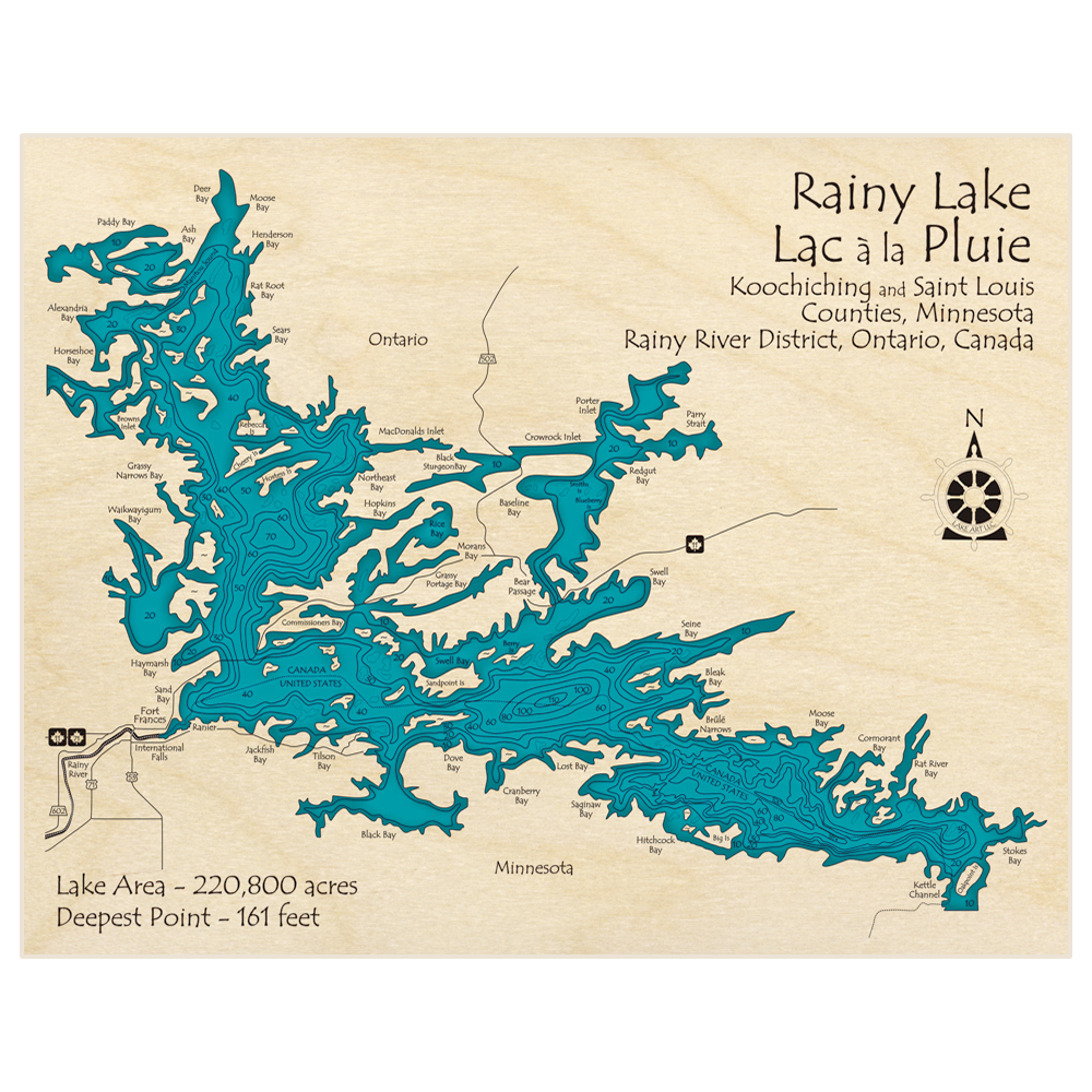 Buy Bras Coupe Lake, Quebec, Canada Map Wooden Sign Wall Art Print