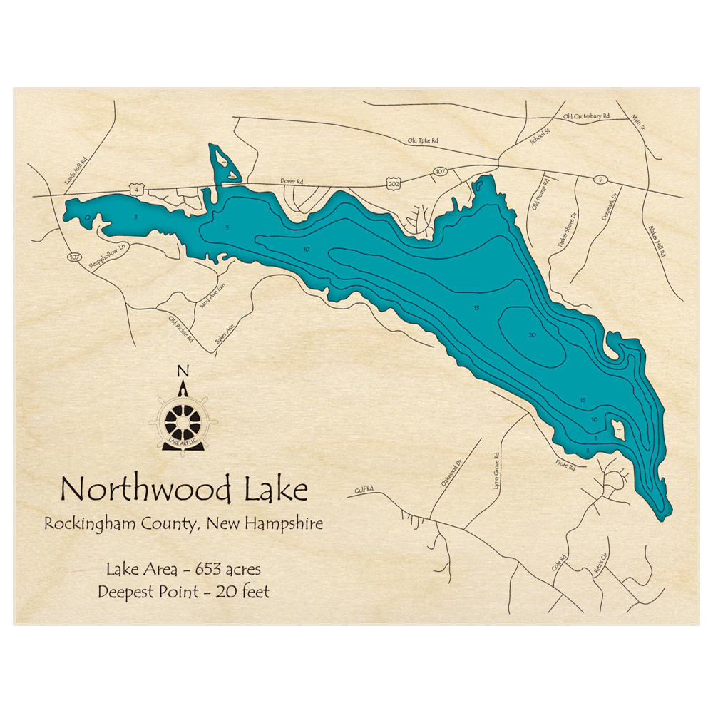 Northwood Lake 3d Custom Wood Map Lake Art Llc