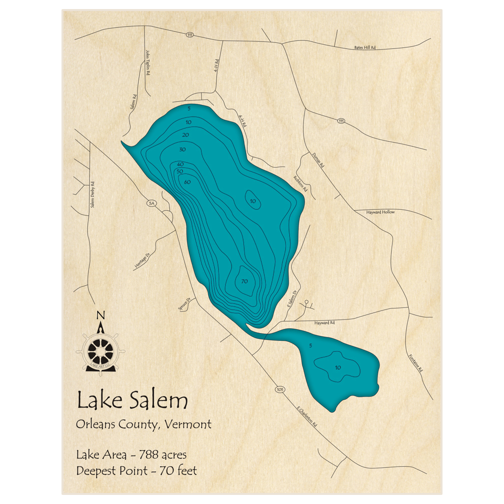 Lake Salem 3d Custom Wood Map – Lake Art Llc