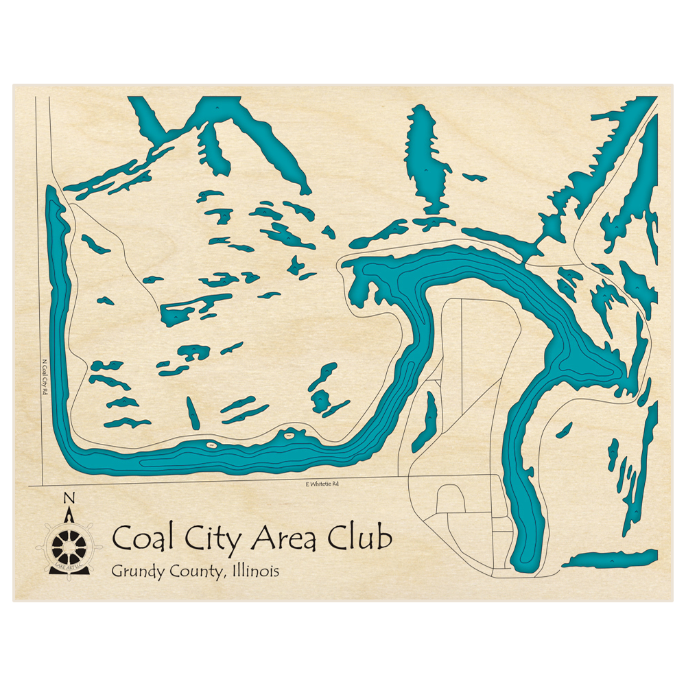 Coal City Area Club 3D Custom Wood Map – Lake Art LLC