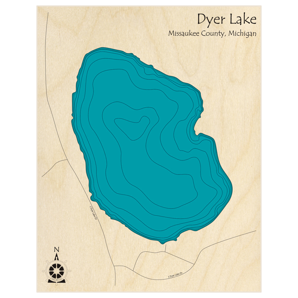 Dyer Lake 3d Custom Wood Map – Lake Art Llc