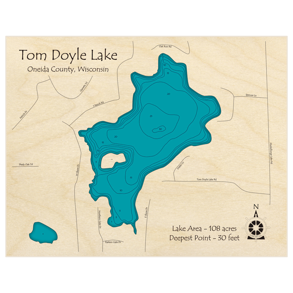 Tom Doyle Lake 3d Custom Wood Map Lake Art Llc 1618